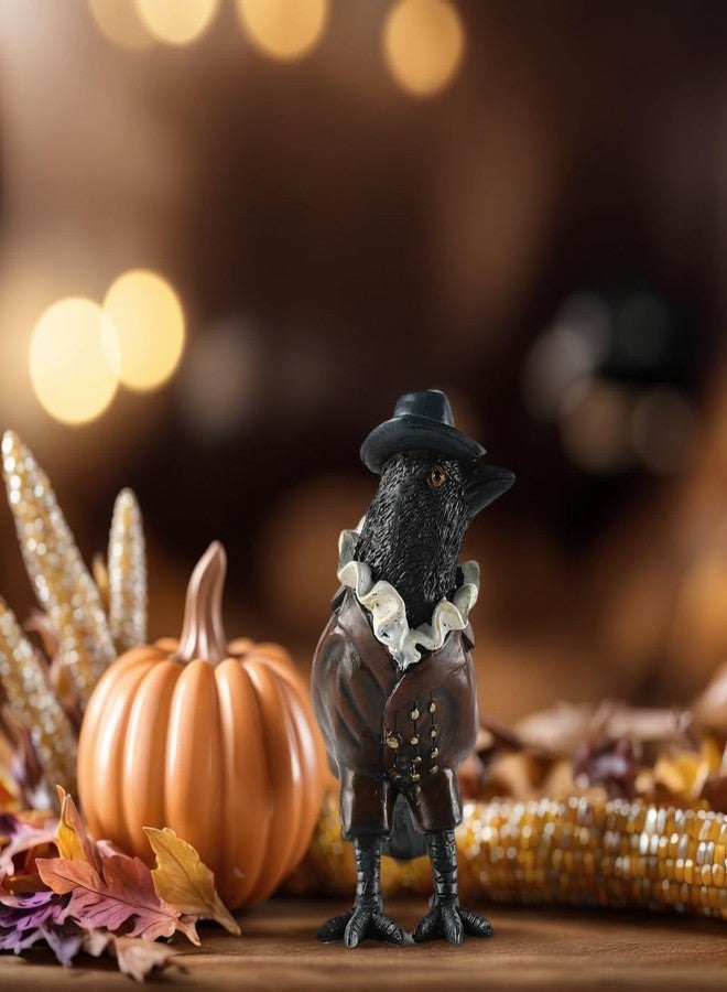JOOMBE Crow Garden Statue,Western Style Halloween Decor, Collectible Hand-Painted Crow Sculpture,Indoor Home Decor - Image 4